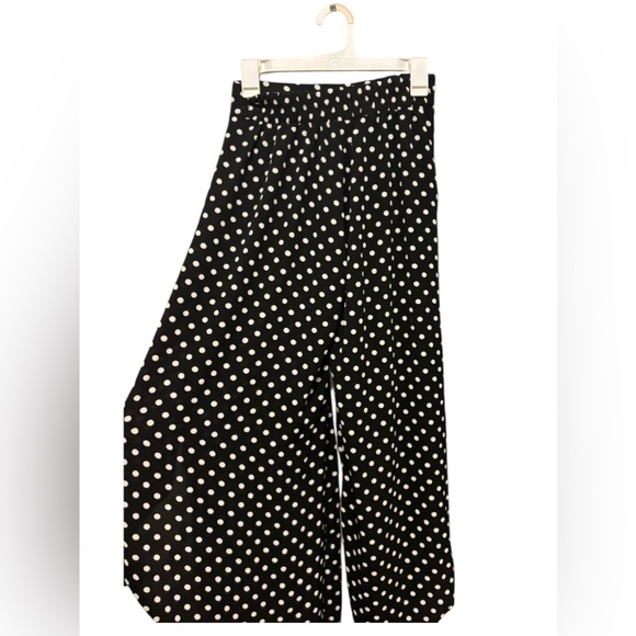 See You Monday Wide Leg Black and White Polka Dot Pants small - Picture 3 of 4